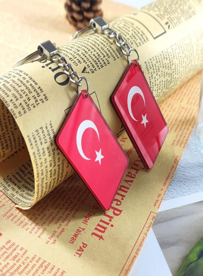 QQSD Turkey Flag Keychain Turkish Key Ring, 2 Pack - Image 4
